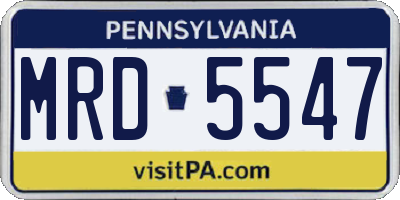 PA license plate MRD5547