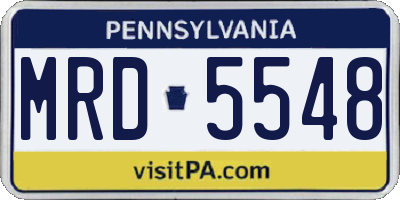 PA license plate MRD5548