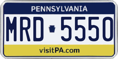 PA license plate MRD5550