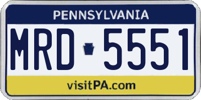 PA license plate MRD5551