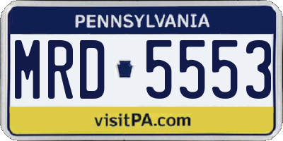 PA license plate MRD5553