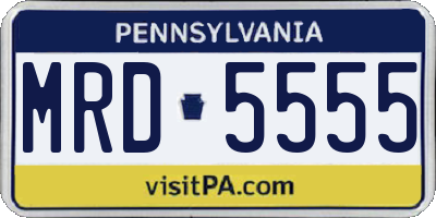 PA license plate MRD5555