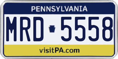PA license plate MRD5558