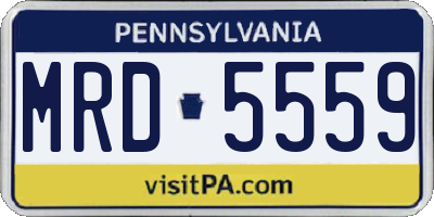 PA license plate MRD5559