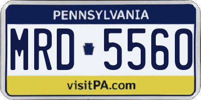 PA license plate MRD5560