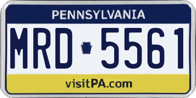 PA license plate MRD5561