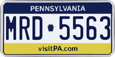 PA license plate MRD5563