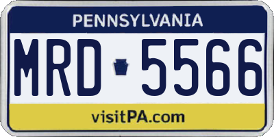 PA license plate MRD5566