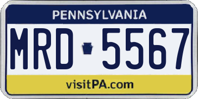 PA license plate MRD5567