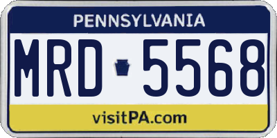 PA license plate MRD5568