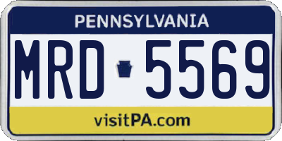 PA license plate MRD5569