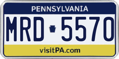 PA license plate MRD5570
