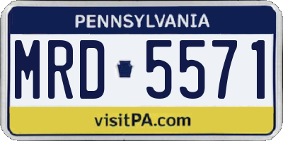 PA license plate MRD5571