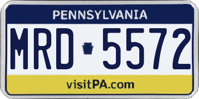 PA license plate MRD5572