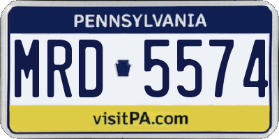 PA license plate MRD5574