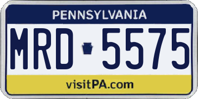 PA license plate MRD5575
