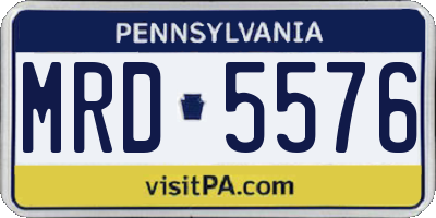 PA license plate MRD5576