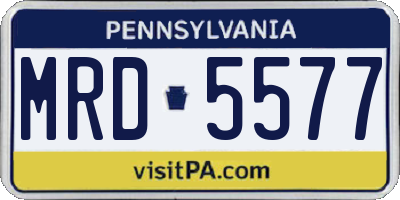 PA license plate MRD5577