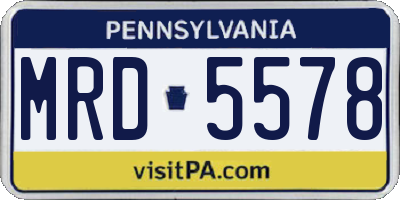 PA license plate MRD5578