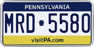 PA license plate MRD5580