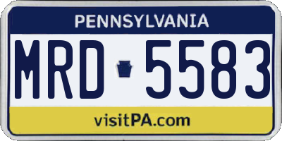 PA license plate MRD5583