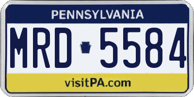 PA license plate MRD5584