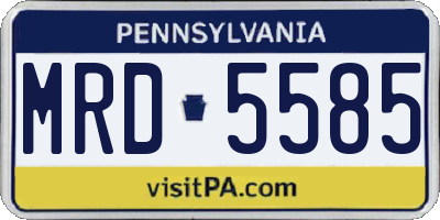 PA license plate MRD5585