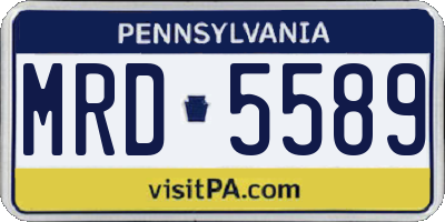 PA license plate MRD5589