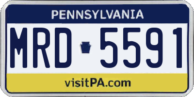PA license plate MRD5591