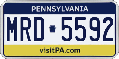 PA license plate MRD5592