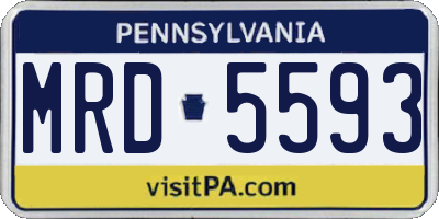 PA license plate MRD5593