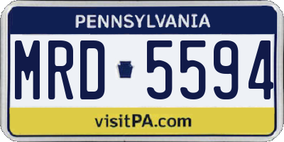 PA license plate MRD5594