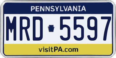 PA license plate MRD5597