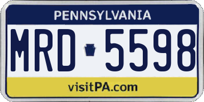 PA license plate MRD5598