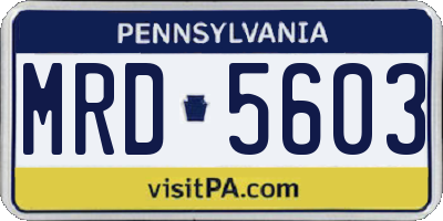 PA license plate MRD5603