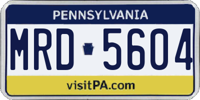 PA license plate MRD5604