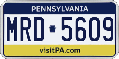 PA license plate MRD5609
