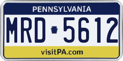 PA license plate MRD5612
