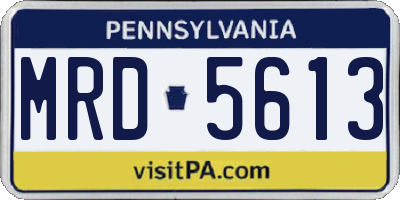 PA license plate MRD5613