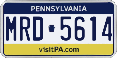 PA license plate MRD5614