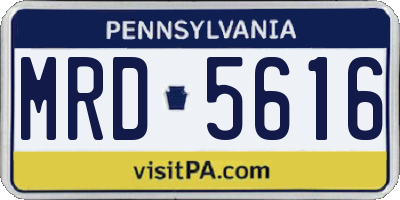 PA license plate MRD5616