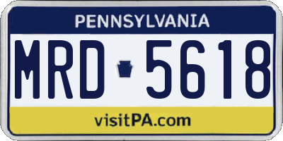 PA license plate MRD5618