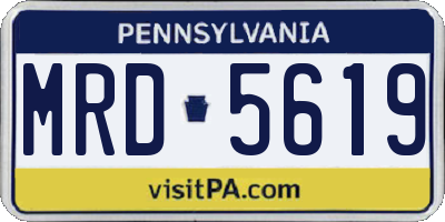 PA license plate MRD5619