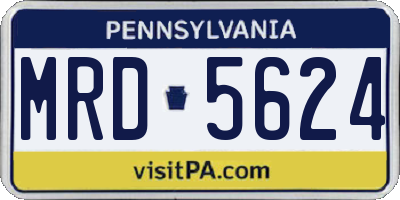PA license plate MRD5624