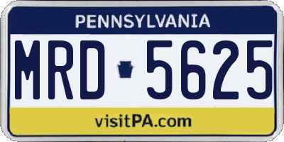 PA license plate MRD5625
