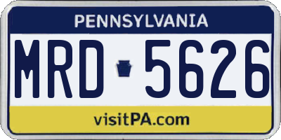 PA license plate MRD5626