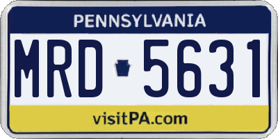 PA license plate MRD5631