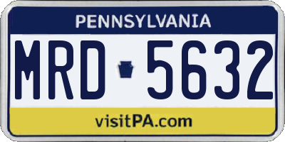 PA license plate MRD5632