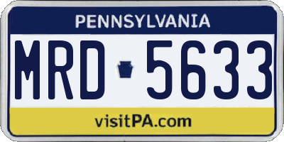 PA license plate MRD5633