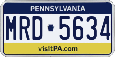 PA license plate MRD5634